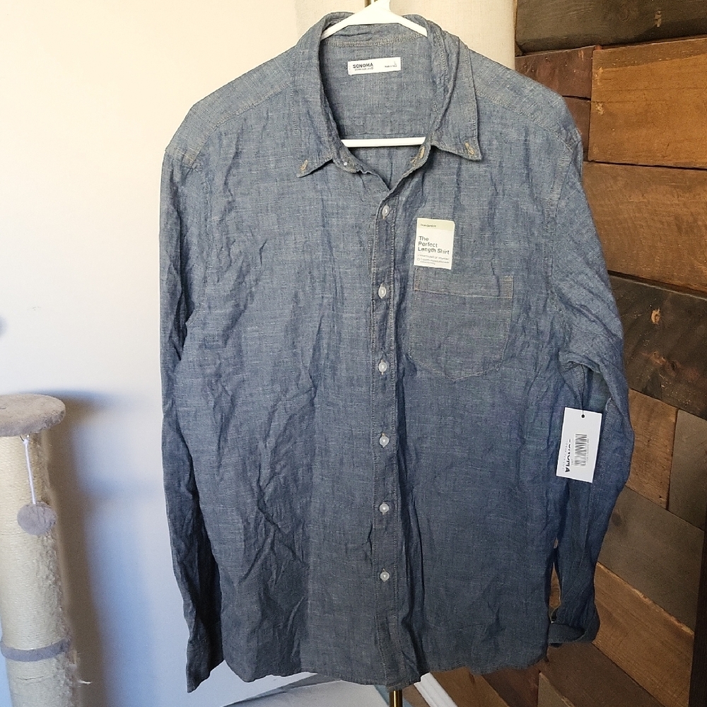 Sonoma Blue Casual Button Down Shirt